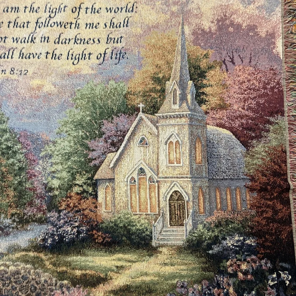 Blanket Nicky Boehme Church In The Country 50‎ x 60 Woven Tapestry Throw Faith